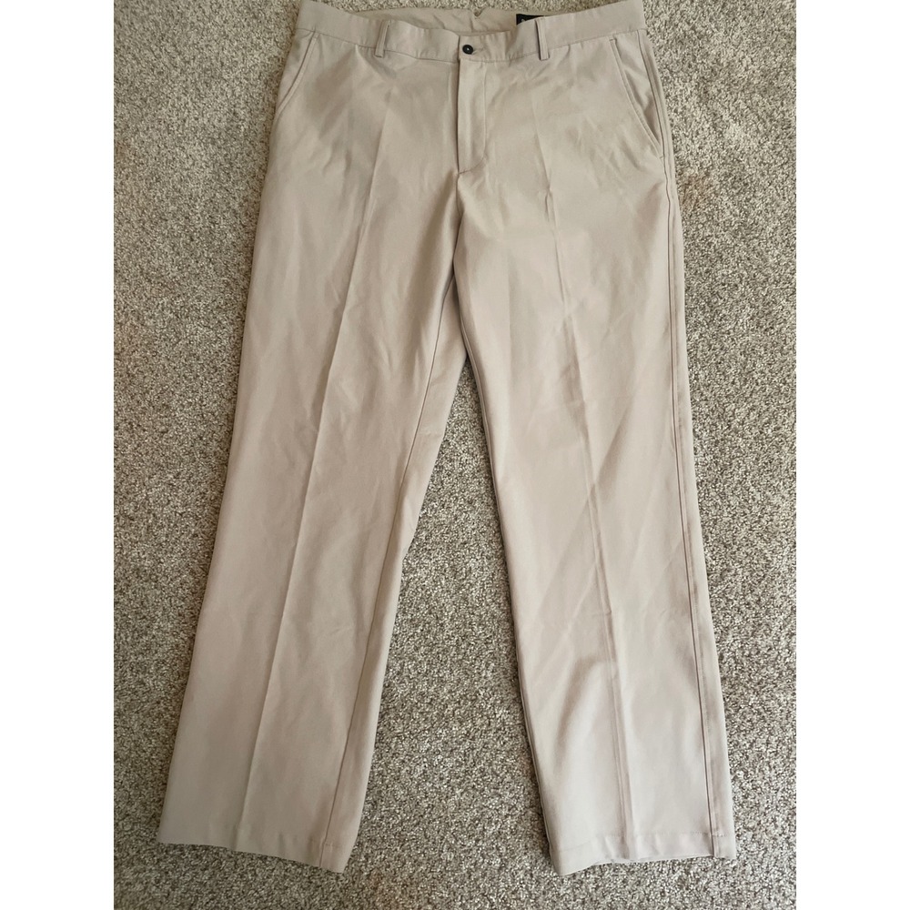 Dunning Golf Men's Performance Chino Pants 36x30 Beige Straight Fit Flat Front
